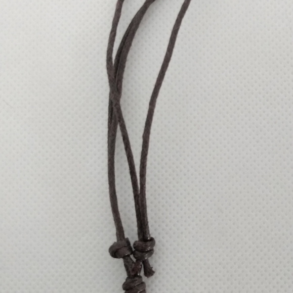 Handmade Skull w/Red Rose Cabochon on Engraved Wood Pendant Necklace Adjustable - Picture 4 of 4